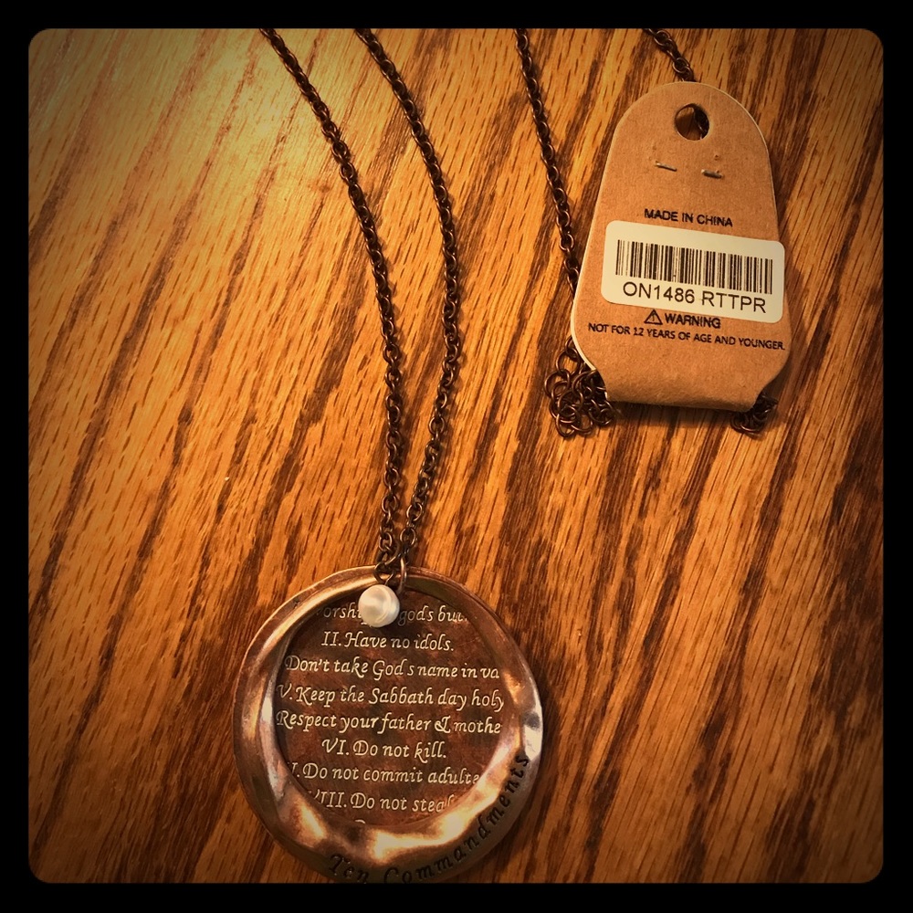 Ten Commandments pendant necklace